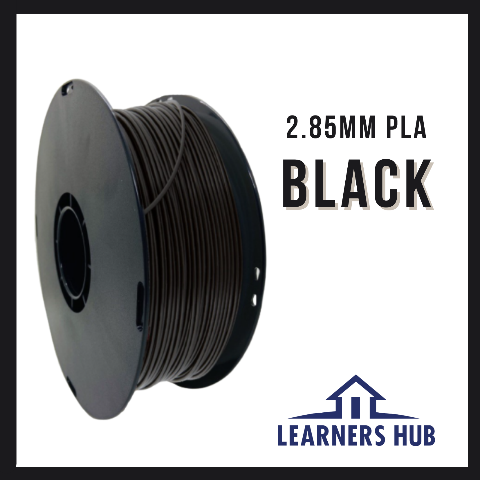 1KG 2.85mm Black PLA Filament 